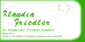 klaudia friedler business card